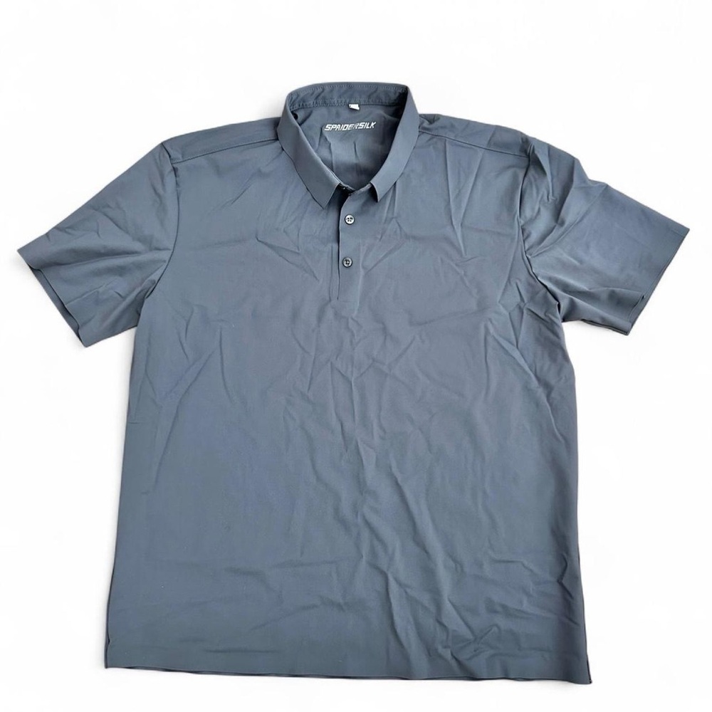 Spaidersilk Grey polo shirt  designed in Italy